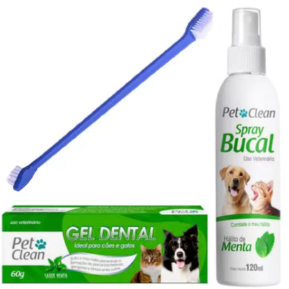 KIT Escova de Dente + Creme e Spray Bucal.