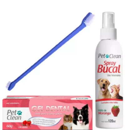 KIT Escova de Dente + Creme e Spray Bucal.