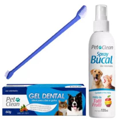 KIT Escova de Dente + Creme e Spray Bucal.